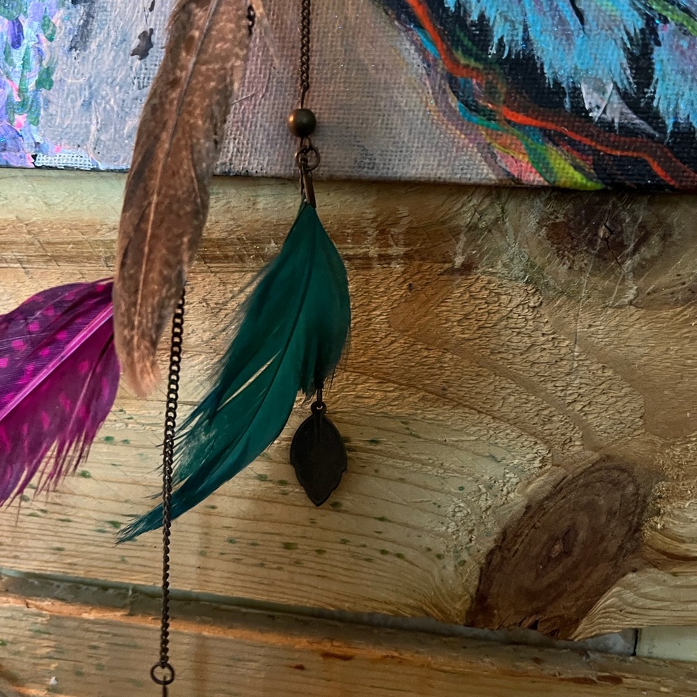 Colorful Feather earrings - Picture 2 of 7